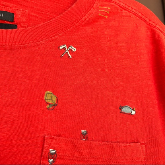 prAna Slim Fit Red Outdoor/Camping Icon Pocket Tee L - Picture 5 of 13